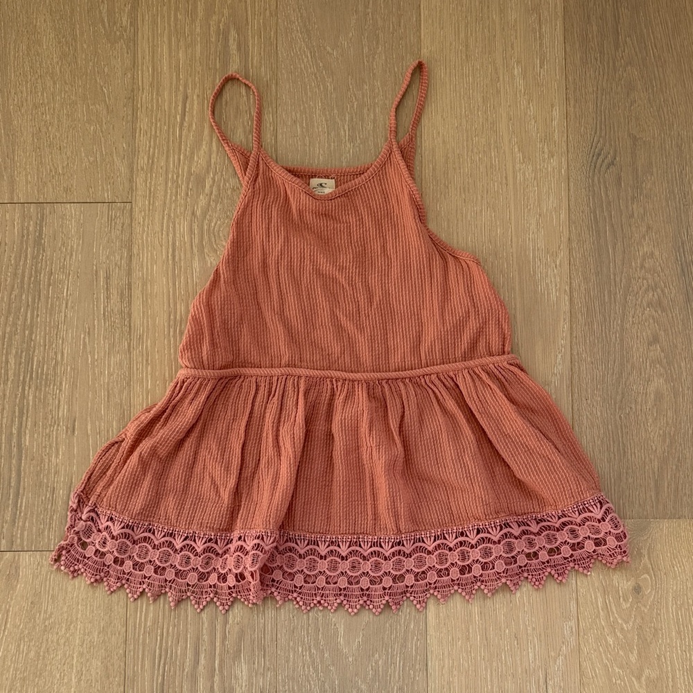 O'Neill Rust Tank Top with Lace Trim